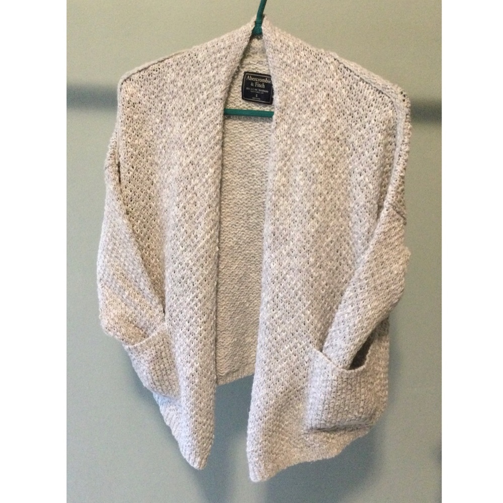 A&F Cropped, Knit, Wrap Cardigan Sweater, Small